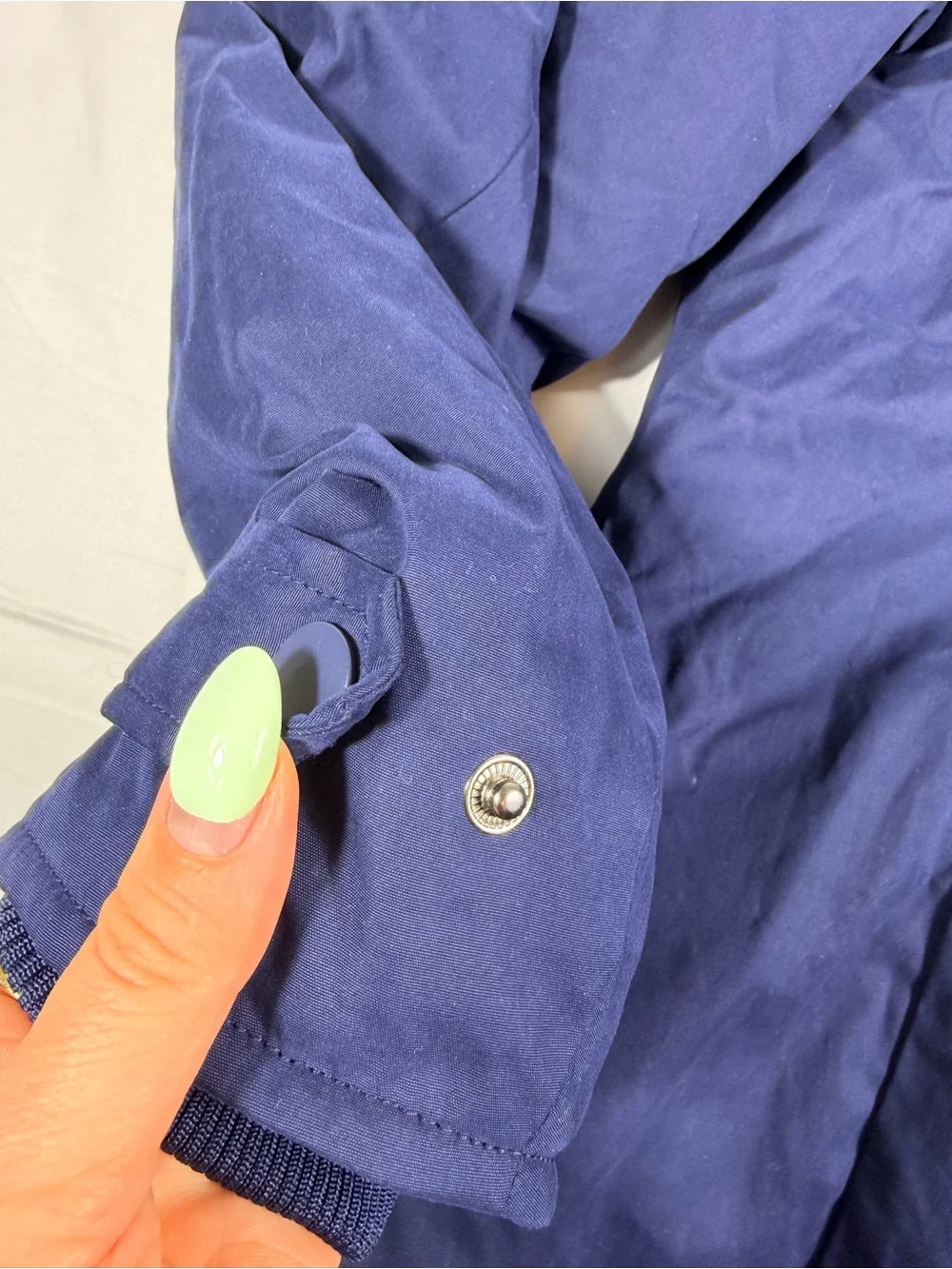 Ellos Women's Navy Parka Coat with Faux Fur Trim
